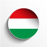 Hungary Flag Paper Circle Shadow Button
