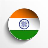 India Flag Paper Circle Shadow Button