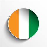 Ireland Flag Paper Circle Shadow Button