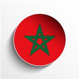 Morocco Flag Paper Circle Shadow Button