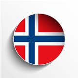 Norway Flag Paper Circle Shadow Button