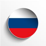 Russia Flag Paper Circle Shadow Button