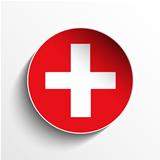 Switzerland Flag Paper Circle Shadow Button