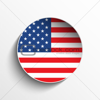 USA Flag Paper Circle Shadow Button