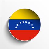 Venezuela Flag Paper Circle Shadow Button