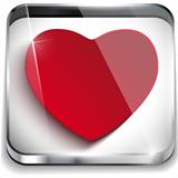 Valentine Day Glossy Application Button Heart