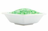 green bath salt for spa in bowl