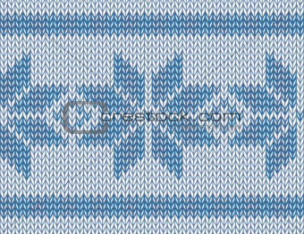 seamless knitted pattern with blue snowflakes