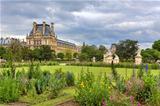 Tuileries Garden and Louvre museum. Paris, France.