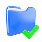 Blue Folder with Green Check Mark.