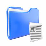 Blue Folder with Toon File Icon.