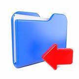 Blue Folder with Red Arrow.