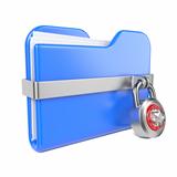 Blue Folder with Toon Padlock.