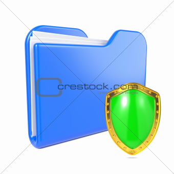 Blue Folder with Shield.
