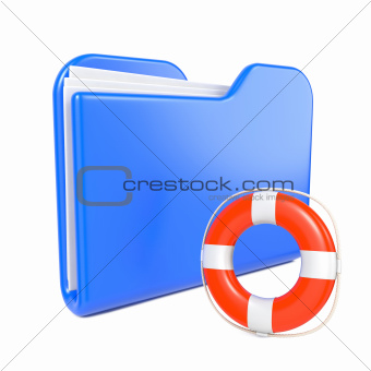 Blue Folder with Lifebuoy.
