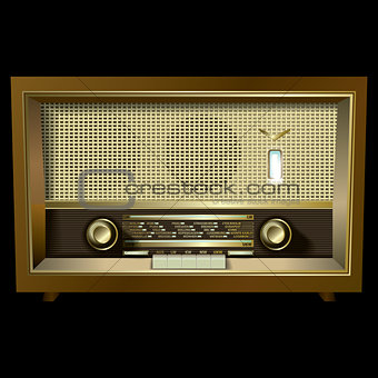 retro radio isolated on a black