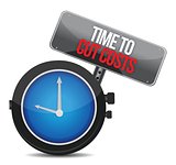 clock with words time to cut costs
