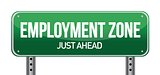 Employment Zone Green Road Sign In