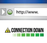 connection down sign on a browser