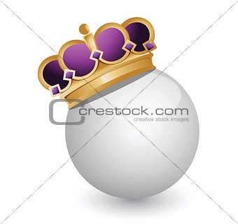 Golden Crown on White Ball