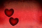 Heart two red grunge textured for Valentine