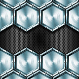 Metallic Hexagons Background