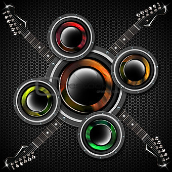 Woofer and Guitar Hexagons Background