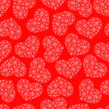 vector red seamless pattern with hearts