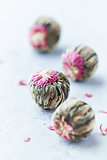 White Tea Balls with Lychee Flower