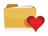 Yellow folder with red Heart