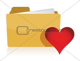 Yellow folder with red Heart