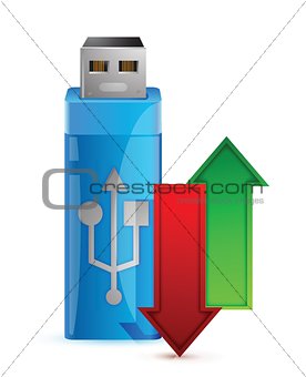 USB flash drive and arrow