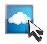 Blue cloud computing icon