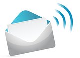 Envelope Icon with RSS Sign