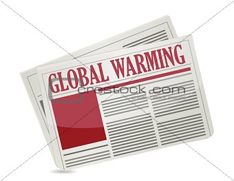 A newspapers with headline "Global Warming"