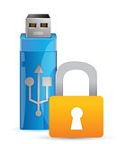 Usb padlock and flash drive as key