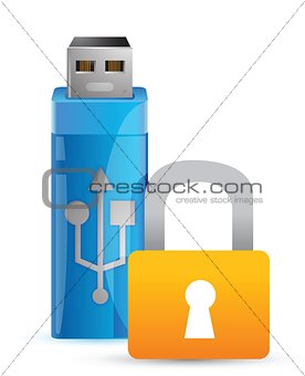 Usb padlock and flash drive as key