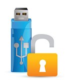 Usb unlock and flash drive as key