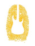thumbprint with a guitar icon on it