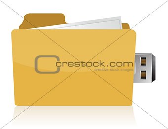 yellow usb folder concept