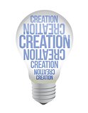 Light Bulb With Creation Text