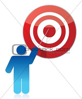 people - man, person pointing a target