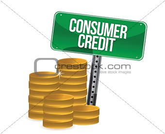 Consumer credit stack of coins
