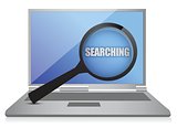 searching laptop and magnify glass