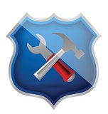 shield hammer and Wrench Icon