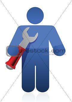 Person hold spanner