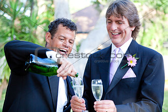 Gay Couple - Champagne Splash