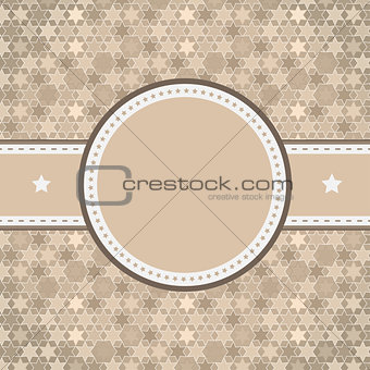 vector rounded retro vintage label on starry background