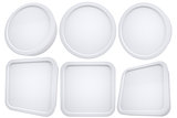 Oval and square white frames