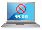 laptop with the message - forbidden